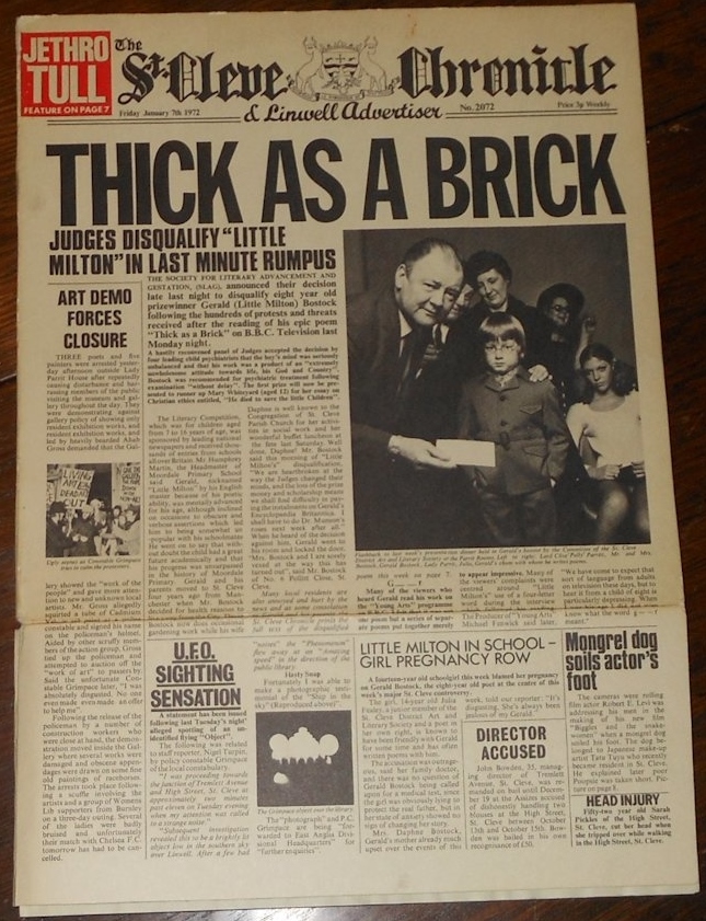 Jethro Tull - Thick As A Brick - newspaper 2